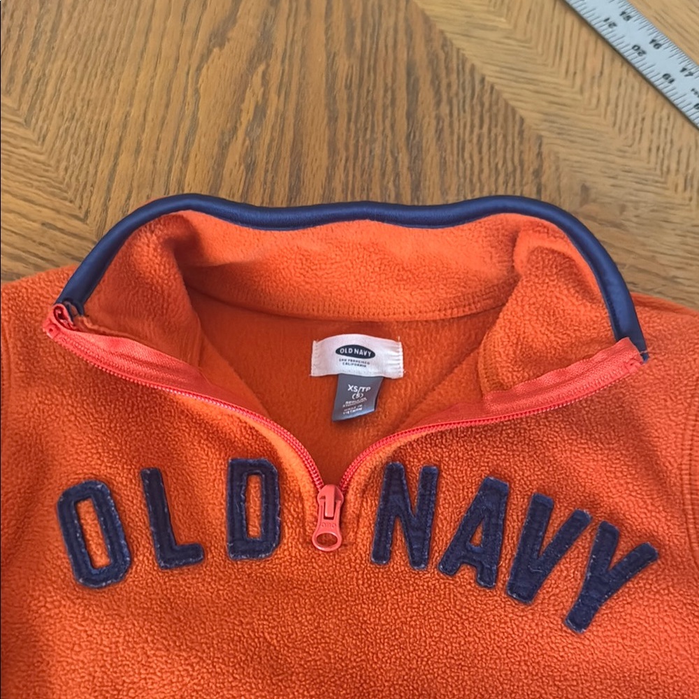 Old Navy Vibrant Orange Half-Zip Fleece - Picture 4 of 6